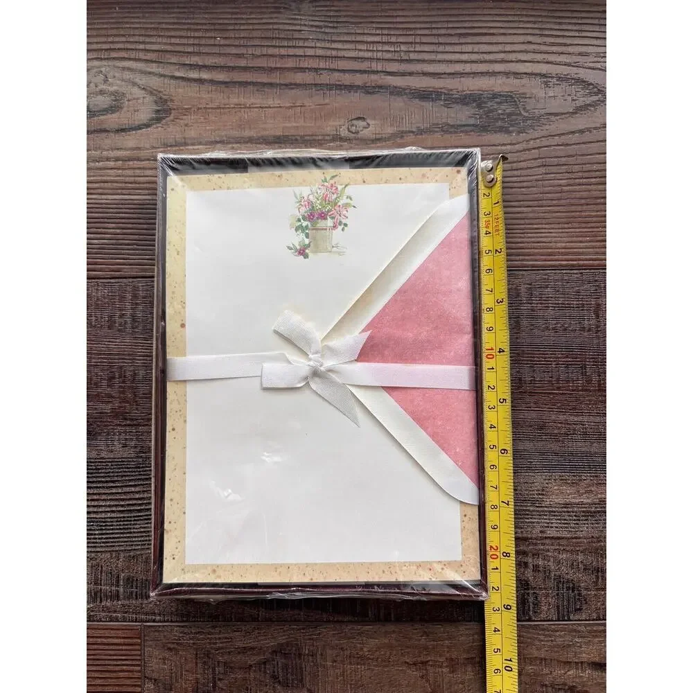 New Vintage Mead STATIONERY 12 Sheets Paper Montag Floral Pink